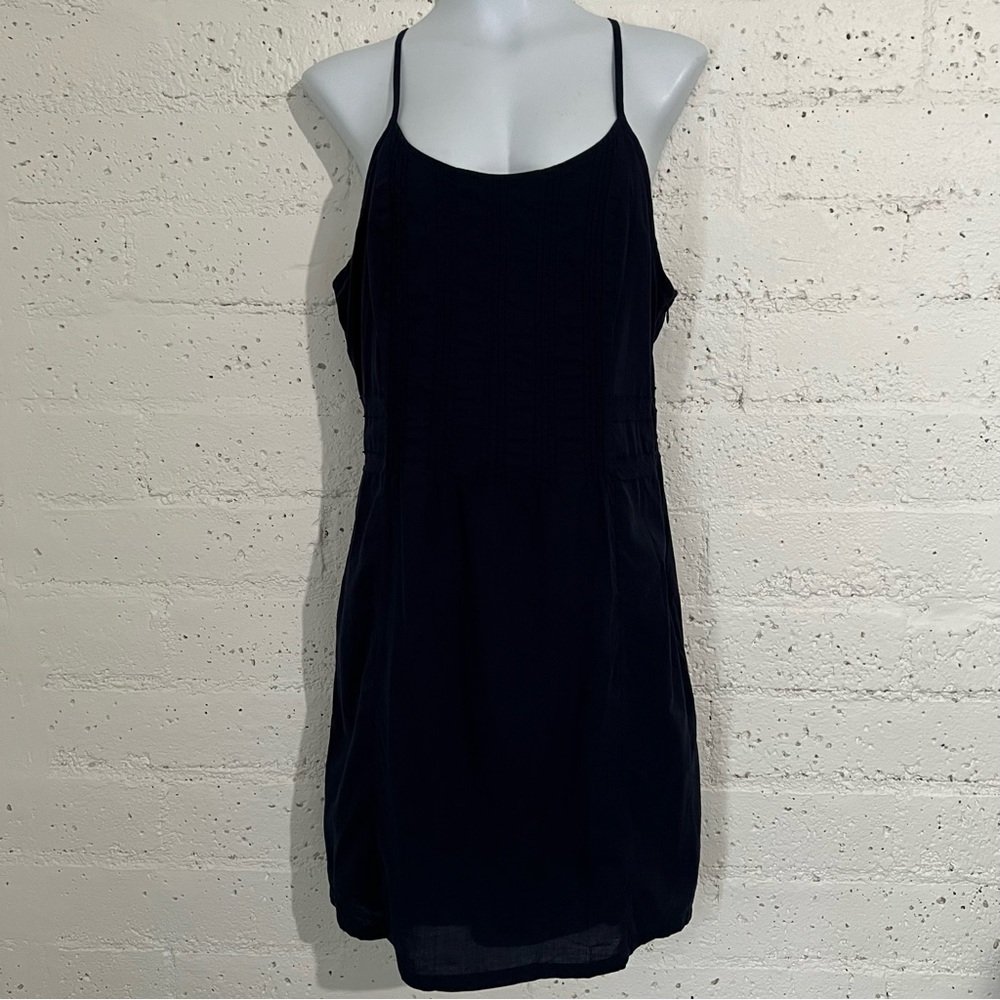 Akini Womens Dress 10 Blue Racerback Adj Straps Lightweight Cotton Lined AE20